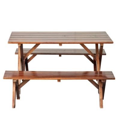Image two of Espresso Wood Picnic Table w/ Bench
